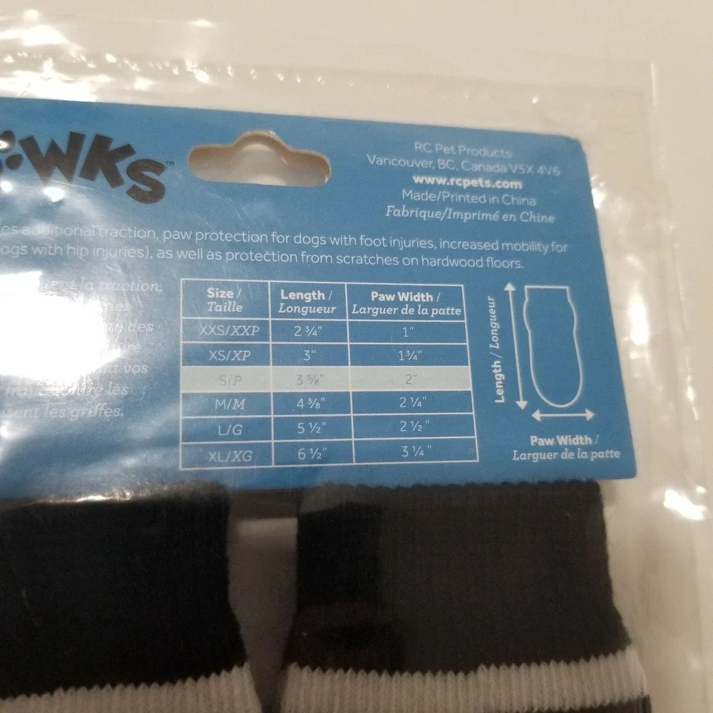 RC Pet Panda PAWKS Dog‎ Socks Size S Color Black/White